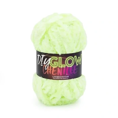 Image of Lion Brand Yarn DIY Chenille Yarn, Glow Worm