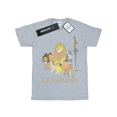 Image of Disney Mens The Lion King Group T Shirt (Sports Grey) Light Grey Cotton Size 4XL