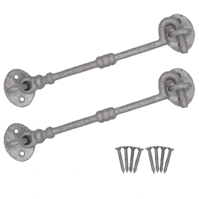 Image of Cabin Hook and Eye Galvanised Cast Iron Heavy Duty 200mm/8 Inch Pack of 2