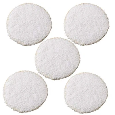 Image of 75mm Microfibre Cloth Polishing Buffing Cleaning Mop Hook and Loop Backing 5pc