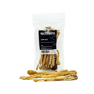 Image of Walter Smith Natural Lamb Tails 150g 100% Dog Treat No Artificial Colours or Preservatives Chew