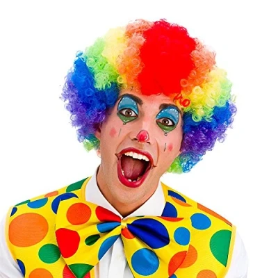 Image of Wicked Costumes Adult Rainbow Afro Fancy Dress Wig