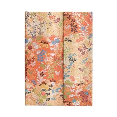 Image of Kara ori (Japanese Kimono) Midi 18 month Horizontal Hardback Dayplanner 2025 (Wrap Closure)