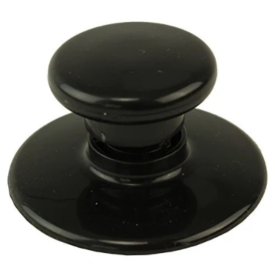 Image of Spares2go Universal Plastic Glass Lid Knob for Slow Cooker Pot/Saucepan (Black)