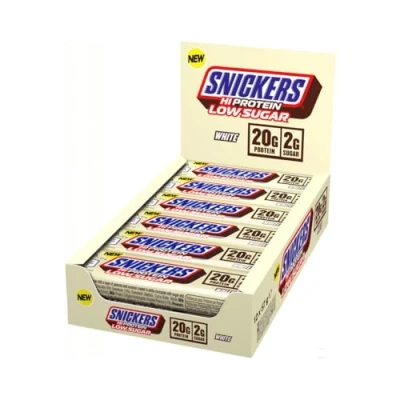 Image of Snickers White Chocolate Low Sugar Protein Bars (12 x 57g), 2g of per Bar, Hi Energy Snack, 20g