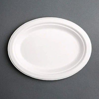 Image of Fiesta Compostable Bagasse Oval Plates 316mm (Pack of 50)