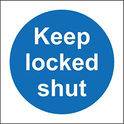 Image of Keep locked shut door Safety sign 1.2mm Rigid plastic 100mm x
