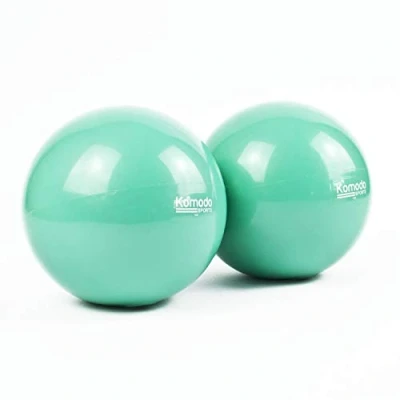 Image of Komodo Weighted Toning Balls Soft Pilates Yoga Training Pair (Green, 2 x 1.5kg = 3kg)