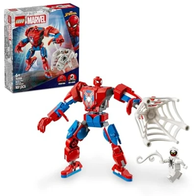 Image of LEGO Marvel Spider Man Mech vs. Anti Venom Super Hero Figure Building Toy with 2 Minifigures for Imaginative Role Play Gift 6 Plus Year Old Boys and Girls 76308
