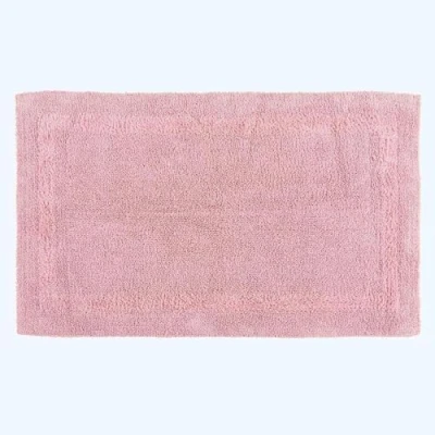 Image of HOMESCAPES Luxury Reversible Extra Large Bath Mat Blush Pink