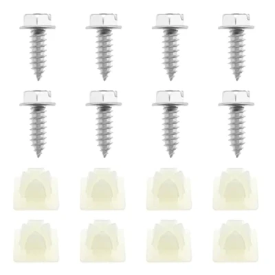 Image of ECSiNG 8Pcs License Plate Screw with Insert Fastener Kit Stainless Steel Number Screws Car Accessories