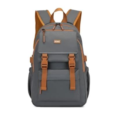 Image of Kono Backpack Men, Portable Travel Waterproof with Adjustable Buckle and Multiple Pockets for Weekender Sport(Gray)