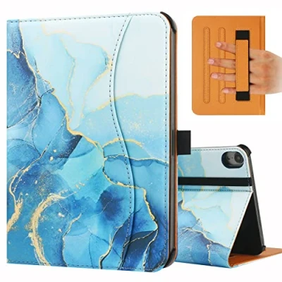 Image of FANRTE iPad Mini 6th Generation Case 8.3 Inch 2021, Premium PU Leather Folio Stand Smart Protective Cover, Multi Viewing Angles and Auto Wake &amp; Sleep Function for Gen（Blue Marble)