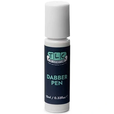 Image of The Leather Clinic &amp; Vinyl Dabber Pen 10ml Touch Up Scratch and Scuff Repair for Sofas, Car Seats, Shoes, Bags Restore Small Areas (White)