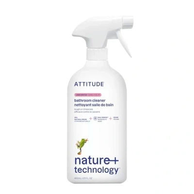 Image of ATTITUDE Bathroom Cleaner, EWG Verified, Plant and Mineral Based Ingredients, Vegan Household Products, Unscented, 800 mL