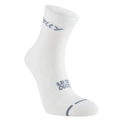 Image of Hilly Unisex Active Anklet Zero Cushioning, Running Sock, White/Grey, M UK