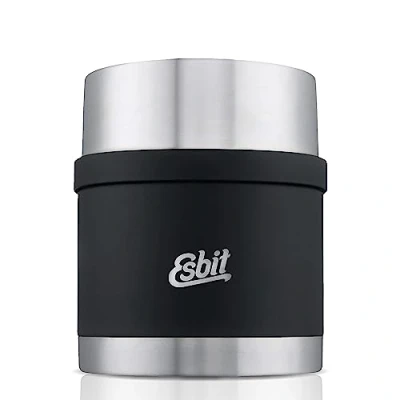 Image of Esbit Sculptor Thermal Food Container 500 ml in Black Stainless Steel for Hot and Cold