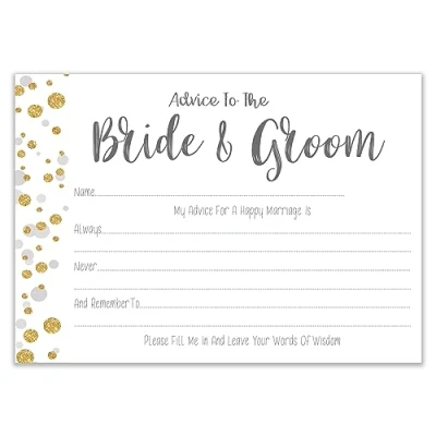 Image of Advice to The Bride and Groom Cards 20 Pack Polka Dot Wedding Favours Guest Book Alternative (A2BGP)