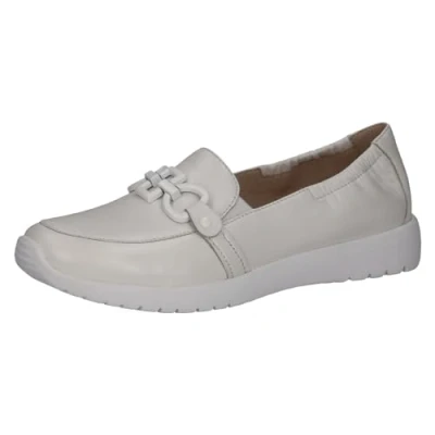 Image of CAPRICE Women&#039;s 9 24708 42 Flat Slip on Shoes, White Soft nap, 3.5 UK