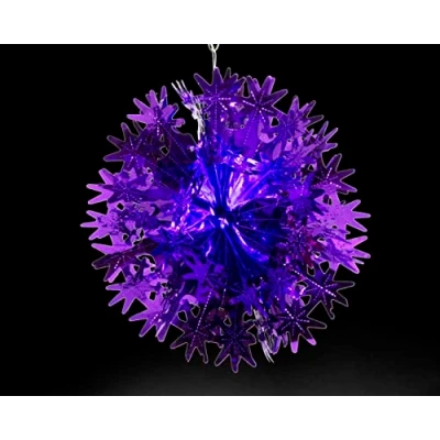 Image of Simply Products Foil Garland Star Ball Christmas Hanging Decoration Wall Ceiling Xmas Deco (Dark Purple)