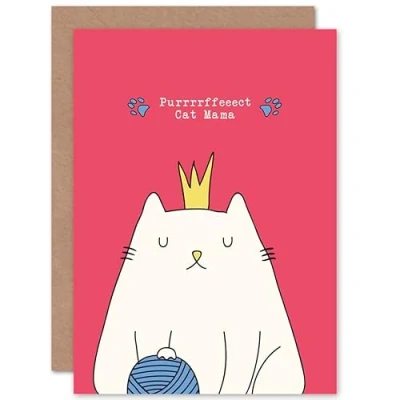 Image of Wee Blue Coo Cat Mothers Day Purrfect Mama Sealed Greeting Card Plus Envelope Blank inside