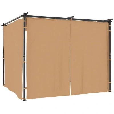 Image of vidaXL Gazebo with Curtains 3x3 m Taupe Steel