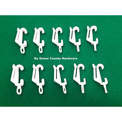Image of HARRISON Drape White Gliders/curtain hooks packet of 10