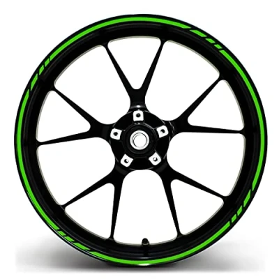 Image of Finest Folia 16 Piece Set of Wheel Rim Stickers in Grand Prix Design Complete Set, Suitable for , 17 18 and 19 Inch Motorcycle, Car Bicycle Rims
