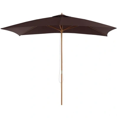 Image of Outsunny 2 x 3m Wood Wooden Garden Parasol Sun Shade Patio Outdoor Umbrella Canopy01 0580