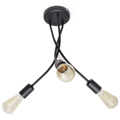 Image of Harvard Multi Arm Semi Flush Ceiling Light Black 36cm