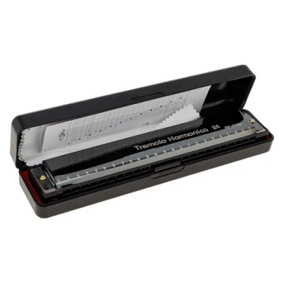 Image of OriGlam Harmonica Key C 24 Hole, Professional Tremolo Harmonica, Performance for Adults Kids Beginners with Hard Case and Cloth