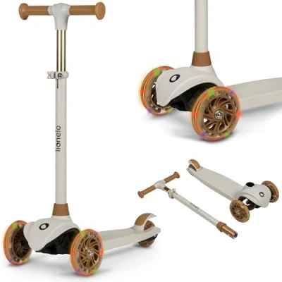 Image of Lionelo Jessy Kids&#039; Scooter for Ages 3+ up to 50kg LED Illuminated wheels Secure anti slip deck Durable Brake System 4 Stage Adjustable height Lightweight 2.3kg Great gift girl/boy