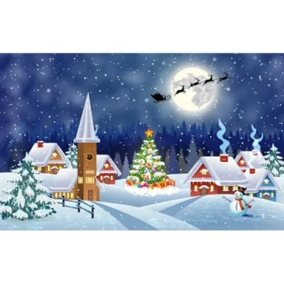 Image of Christmas Village 1000 Piece Jigsaw Puzzle Festive Scene for Adults &amp; Kids Age 14+ Large 69cm x 51cm Limited Edition Puzzles