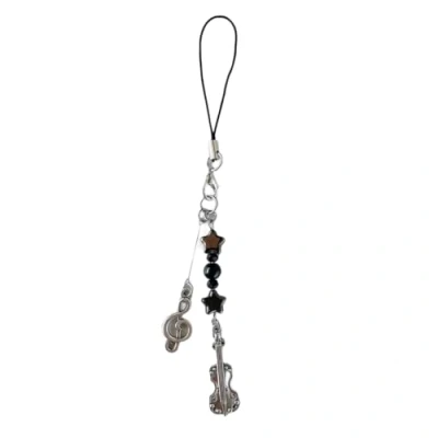 Image of JSGHGDF Unique Guitar Star Beaded Cellphone Charm Phone Chain Bag Pendatn Keychain Accessory For Music