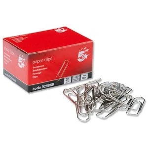 Image of 5 Star No Tear Paperclips Extra Large Length 33mm [Pack of 10x100]