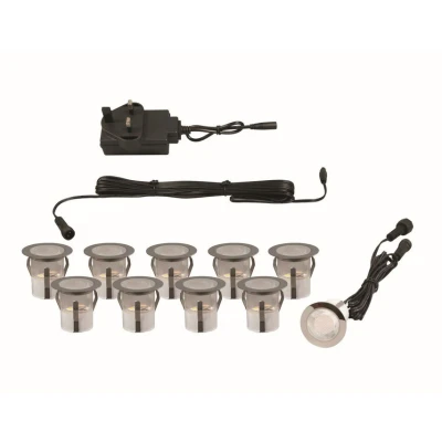 Image of Zink AUBIN Stainless Steel 10 x LED Deck Light Kit Warm White