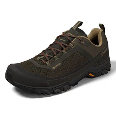 Image of Berghaus Men&#039;s Ground Attck Active Gore Tex Walking Shoes, Brown/Dark Green, 10 UK