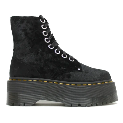 Image of Vegan Jadon Max Crushed Velvet Women&#039;s Ankle Platform Boots