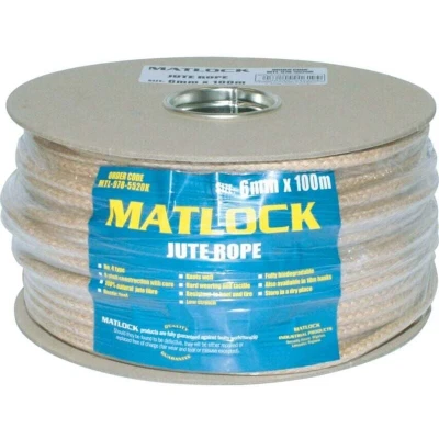 Image of Matlock No.4 6mm 8PLT Natural Jute Sash Cord 100m Reel