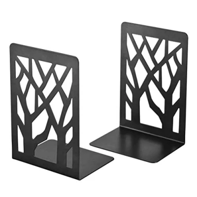 Image of Book Ends, Bookends Heavy Duty, INNÔPLUS End Holder for Shelves, Metal Bookend Office and School, Decorative Tree Unique Design Stopper Gift, Binder Dividers