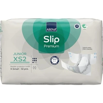 Image of Abena Slip Premium Junior Nappies, Eco Labelled Nappy Pants, Enhanced Leakage Protection, Secure &amp; Comfortable Pants For Children Size 7 / XS2, 40 60cm Waist Age 5 15, 1x 32PK