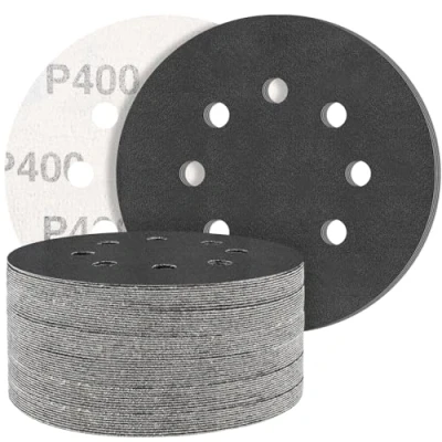 Image of STEBRUAM Orbital Sander Discs, 125mm Sanding Discs 50PCS Silicon Carbide Sandpaper Dry Wet Include 400 Grit for Waterproof Grinder Polishing/Metal/Automotive