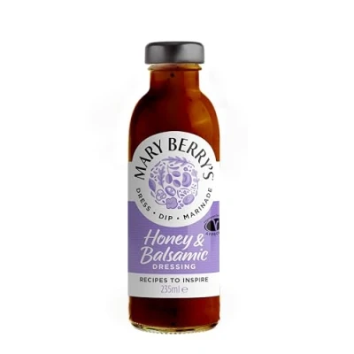 Image of Mary Berry&#039;s Honey &amp; Balsamic Vinaigrette Sharp Sweet Flavour Suitable for Vegetarians No Artificial Flavourings or Preservatives 235 ml Bottle