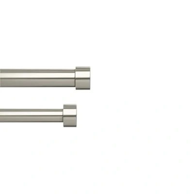 Image of Umbra Cappa 1 Adjustable Double Curtain Rod for Windows 120 to 180 Drapery Rod, Nickel