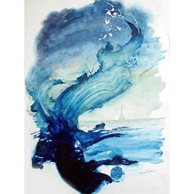 Image of Wee Blue Coo Eduard Tomek Sea Abstract Unframed Art Print Poster Wall Decor 12X16 Inch