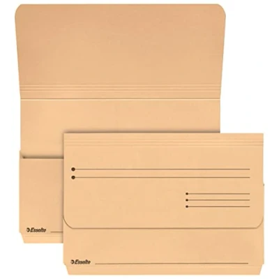Image of Esselte A4+ Document Wallets, Pack of 1, 200 Sheet Capacity, Expandable Files, Eco Friendly Folders Made with 100% Recycled Card, Recyclable, Large Size Paperwork Organiser, Beige, 15840