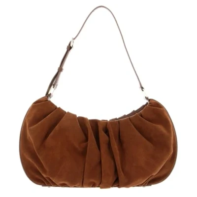 Image of Mandarina Duck Women&#039;s Velvet Plisse Hobo, Caramel Cafe, Taglia Unica
