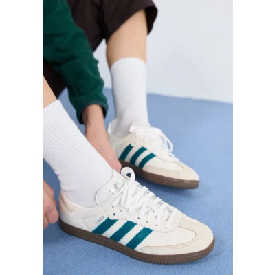 Image of adidas Originals Samba OG W Unisex Trainers, Size: 3.5, Cloud white/legacy teal/wonder white Leather