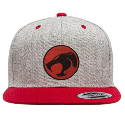 Image of Thundercats Officially Licensed Logo Premium Snapback Cap (Heather Grey Red), One Size