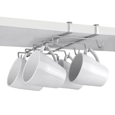 Image of Metaltex Shelf cup holder, polythermic coated, silver, SpiderMug